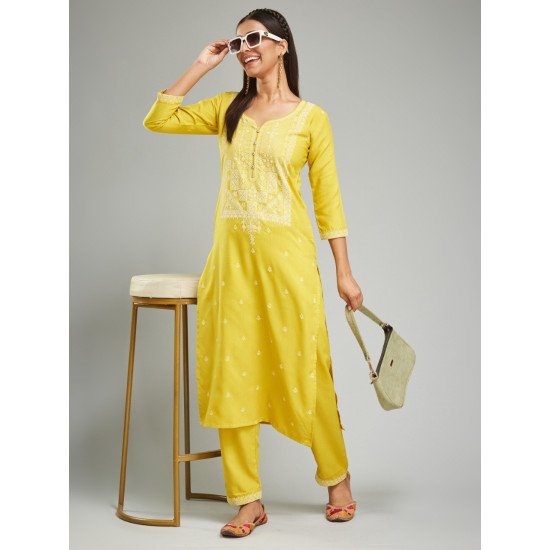 Designer Kurta Suit Set – Premium Viscose Chanderi with Elegant Prints