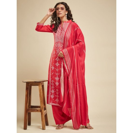 Designer Kurta Suit Set – Premium Viscose Chanderi with Jacquard Dupatta