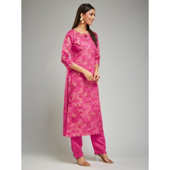 Designer Kurta Suit Set – Premium Viscose Chanderi with Elegant Prints