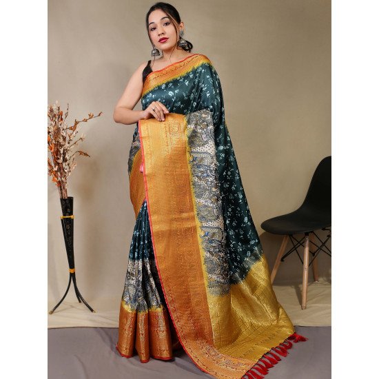 Pure Kanchipuram Digital Printed Saree