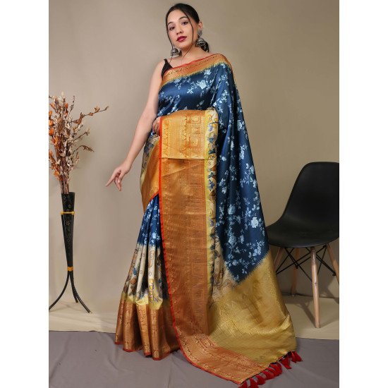 Pure Kanchipuram Digital Printed Saree