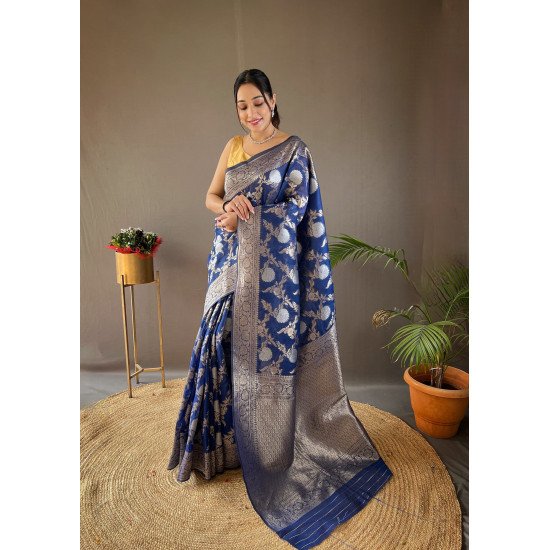 Pure Linen Cotton Saree with Copper and Gold Zari Weaving