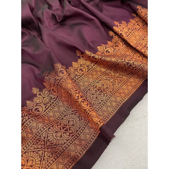 Banarasi wine color silk saree 