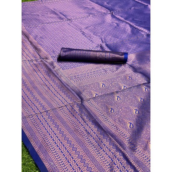 Royal Blue banarasi saree with zari weaving