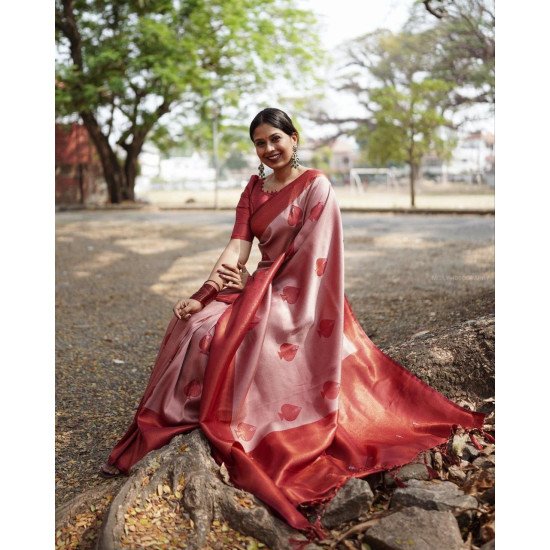 Zari weaving banarasi saree maroon colour