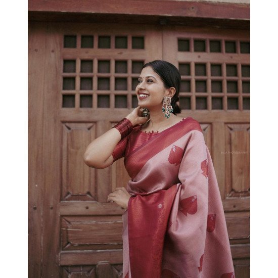 Zari weaving banarasi saree maroon colour