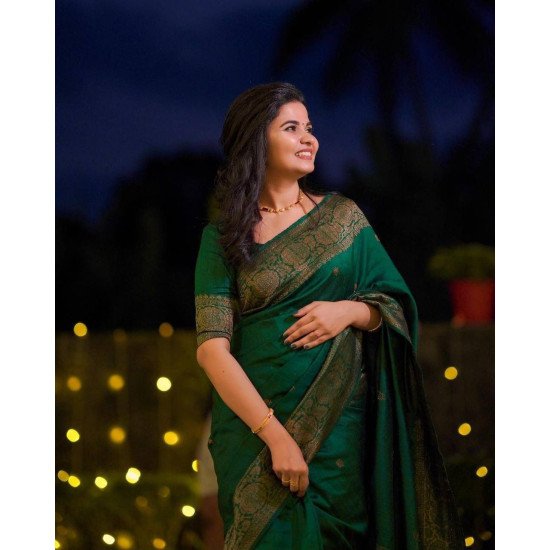 Amazon.com: Rang Priya Indian Traditional Gorgeous Designer Rama Green  Banarasi Art Silk Saree & Unstitched Soft Silk Blouse with Sartin too Soft  Silk | Party Wear| Wedding Occasional Saree-5104 : Clothing, Shoes