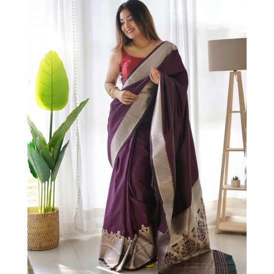 Buy Purple Sarees for Women by ZIKARAA Online | Ajio.com