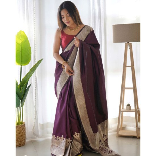 Pretty purple silk saree 