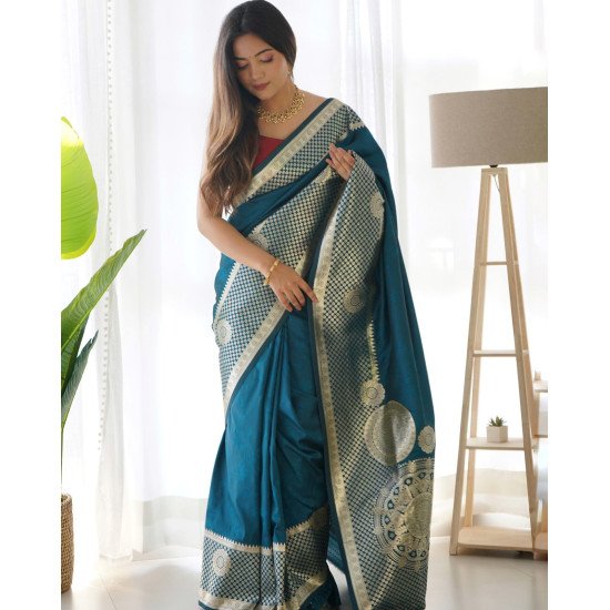 New trendy colour soft silk saree online with attach blouse piece