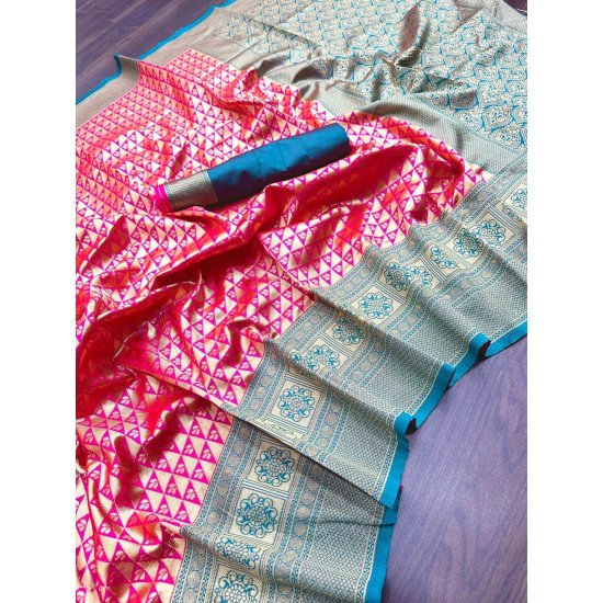 New Pinkish lychee silk saree for wedding 